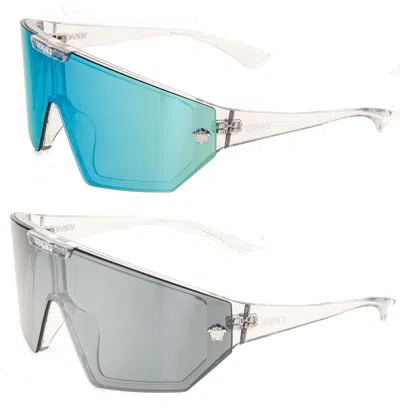 Pre-owned Versace Horizon Maxi Shield Medusa Clear 4461 Clip On 2 Lens Ve4461 Sunglasses In Multicolor