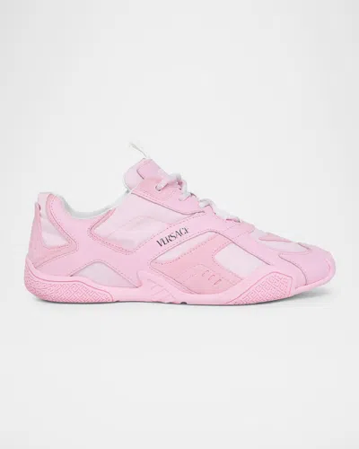 VERSACE GALAXIA MIXED LEATHER FASHION SNEAKERS
