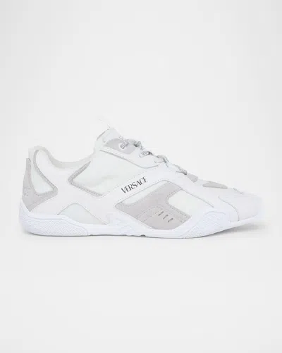 VERSACE GALAXIA MIXED LEATHER FASHION SNEAKERS