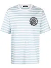 Versace Multicolored Nautical Stripe T-shirt In White