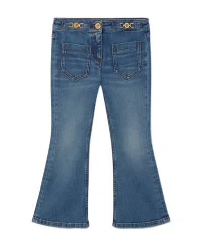 Versace Horn Profile Jeans In Blue