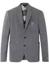 Versace Formal Jacket Micro Pattern Wool Fabric In Black
