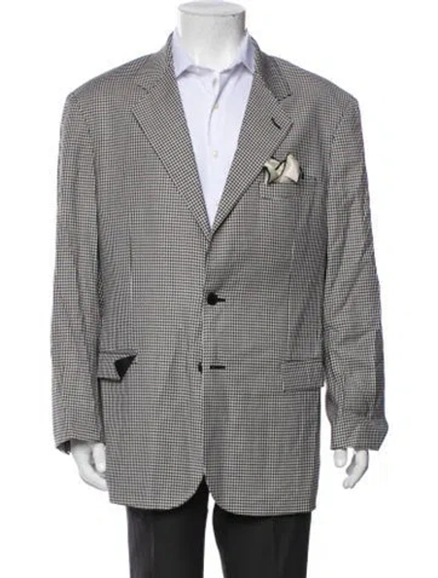 Pre-owned Versace Houndstooth Print Blazer In Neutral