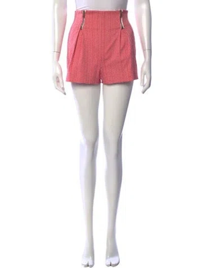 Pre-owned Versace Houndstooth Print Mini Shorts In Pink