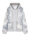 Versace Barocco Sea Hooded Windbreaker Jacket In White