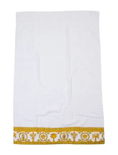 Pre-owned Versace I ♡ Baroque Bath Towel In White