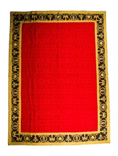 Pre-owned Versace I ♡ Baroque Beach Towel W/ Tags In Red