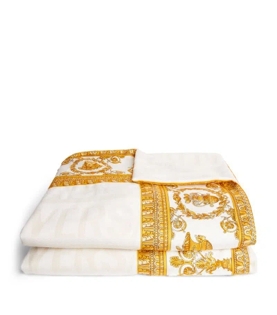 Versace I ♡ Baroque Double-face Throw (180cm X 140cm) In White