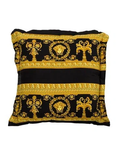 Pre-owned Versace I ♡ Baroque Double-face Cushion In Black