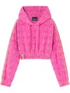 Versace I ♡ Baroque Sweat À Capuche Court In Pink