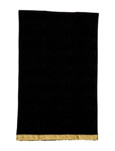 Pre-owned Versace I ♡ Baroque Small Towel In Black