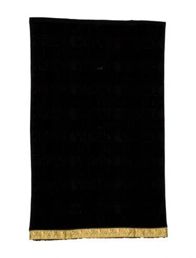 Pre-owned Versace I ♡ Baroque Small Towel In Black