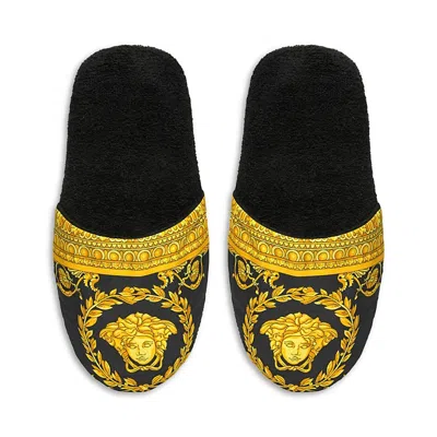 Versace I Heart Baroque Bath Slippers In Black