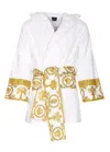 Versace Short Cotton Bathrobe In White