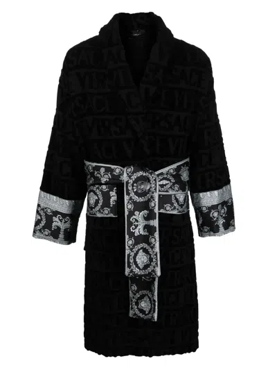 Versace Black 'i Heart Baroque' Bathrobe