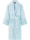 Versace I Heart Baroque Bath Robe In Blue