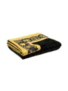 Versace Greca Motif Towel In Black