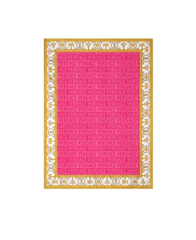 Versace I Love Baroque Beach Towel In Pink
