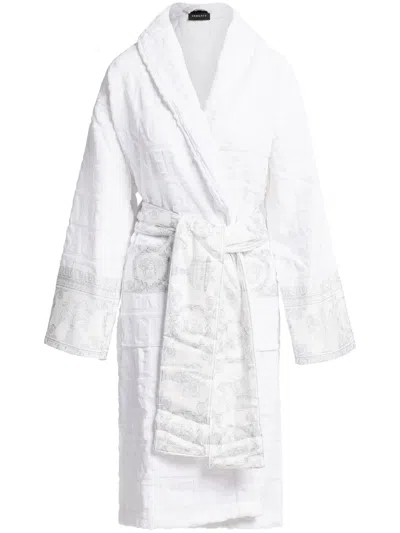 Versace I Love Baroque Bride Terry Bath Robe In 白色