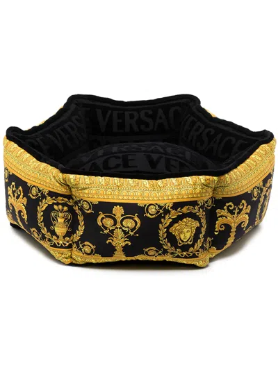 Versace I Love Baroque Small Pet Cushion In Black