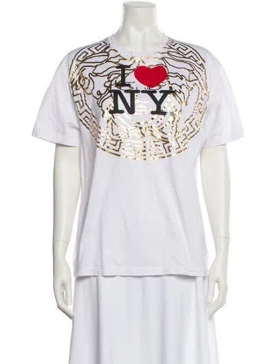 Pre-owned Versace I Love Ny Graphic Print T-shirt In White