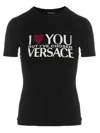 Versace Black Printed Logo T-shirt In Black