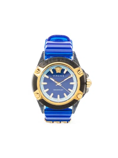 Versace Unisex Icon Active Indiglo Watch In Blue