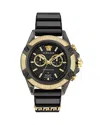 Versace Icon Active Diamond Watch In Black/black