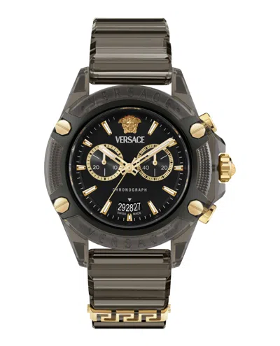 Versace Icon Active Chronograph Watch In Black