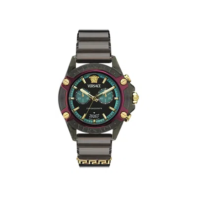 Pre-owned Versace Icon Active Chronograph Watch 'black' | Men's Size Onesize