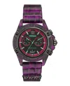Versace Men's Swiss Chronograph Pink Silicone Strap Watch 44mm In Multi