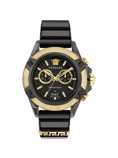 Versace Icon Active Diams 44mm Watch In Multi
