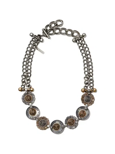 Versace Icon Coins Necklace In White
