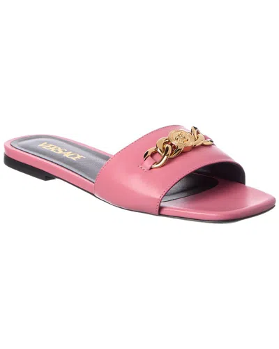 Versace Icon Leather Sandal In Pink