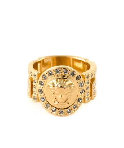 Versace Icon Medusa Crystal Ring In Black