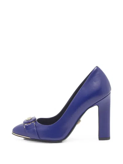 Pre-owned Versace Icon Medusa Pumps In Blue