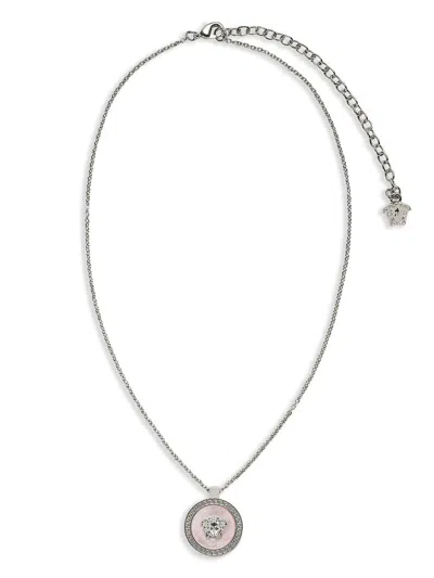 Versace Medusa Pendant Necklace In Pink