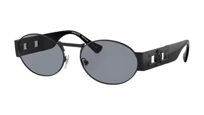 Pre-owned Versace Iconic 2264 1261/1 Sunglasses In Matte Black