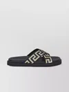 Versace Greca Sandals In Black