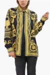 Versace Iconic Printed Silk Shirt In Black