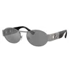 Versace Iconic Ve 2264 10016g 56mm Unisex Oval Sunglasses In Grey