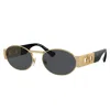 Versace Iconic Ve 2264 100287 56mm Unisex Oval Sunglasses In Black