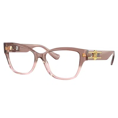 Versace Iconic Ve 3347 5435 52mm Womens Cat-eye Eyeglasses 52mm In Burgundy