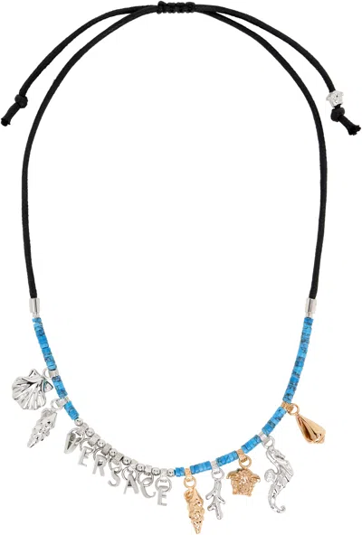 Versace 'icons De La Mer' Beaded Necklace In Black