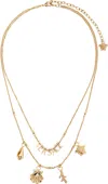 Versace Seashell-charm Necklace In Gold