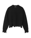 Versace Distressed Knitted Sweater In Black