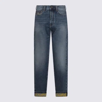 Versace Indigo Blue Cotton Jeans