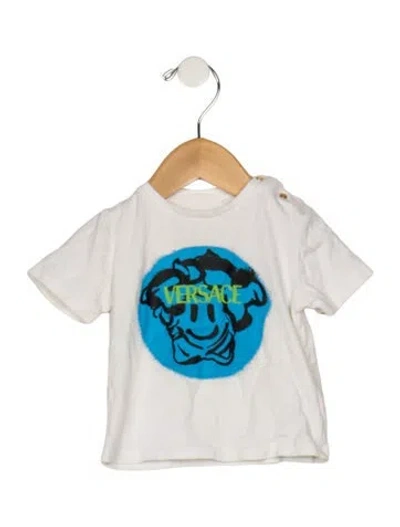 Pre-owned Versace Babies' Infant Boys Branded Pattern Printed Shirt In White