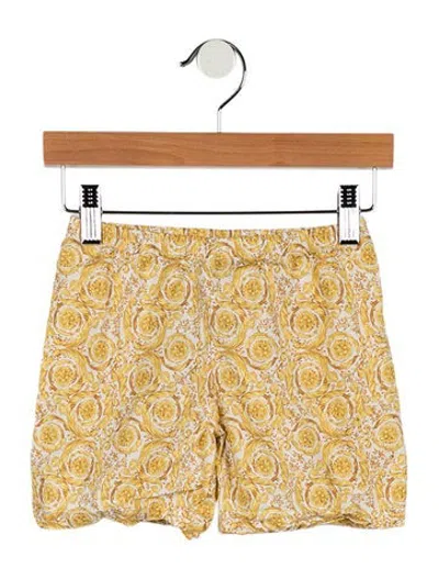 Pre-owned Versace Babies' Infants Girls' Patterned Shorts In Yellow