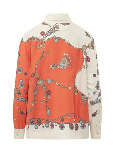 Versace Informal Dress Shirt In Silk Fabric In Multi